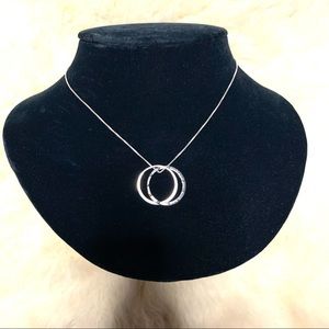 Baroni Designs Sterling Silver Gold Pendant 925 Interlocking Rings Studded